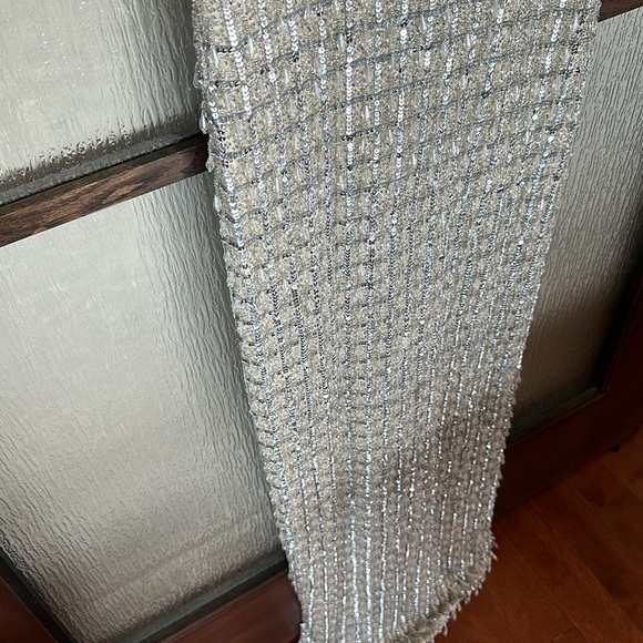 MAC DUGGAL 5394 BEAD EMBELLISHED COLUMN NUDE/SILVER GOWN sz 10 - Picture 11 of 16